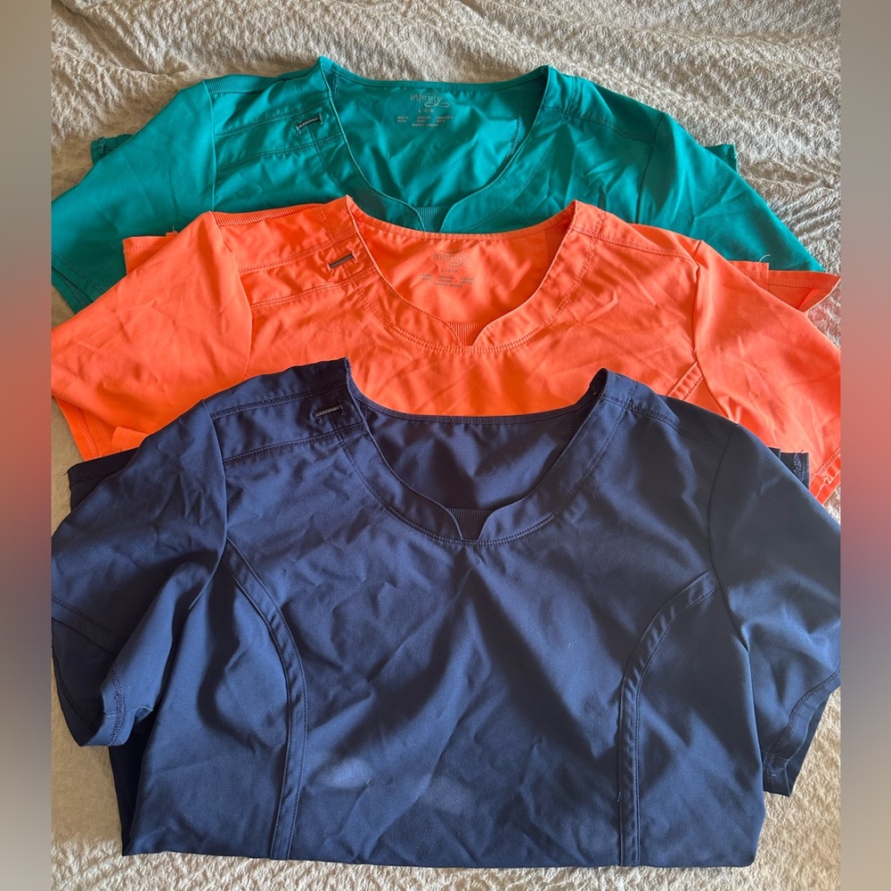 Set of 3 size large women’s scrub tops